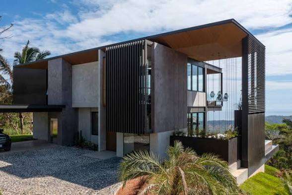 Home No. 13 at Nosara Estates - completed luxury tropical home exterior